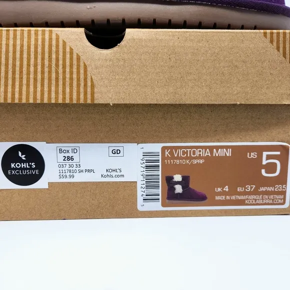 Koolaburra by UGG Victoria Mini Winter Boots Purple Suede Girls Size 5 NIB