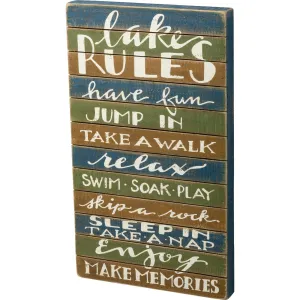 Lake Rules Wall Sign