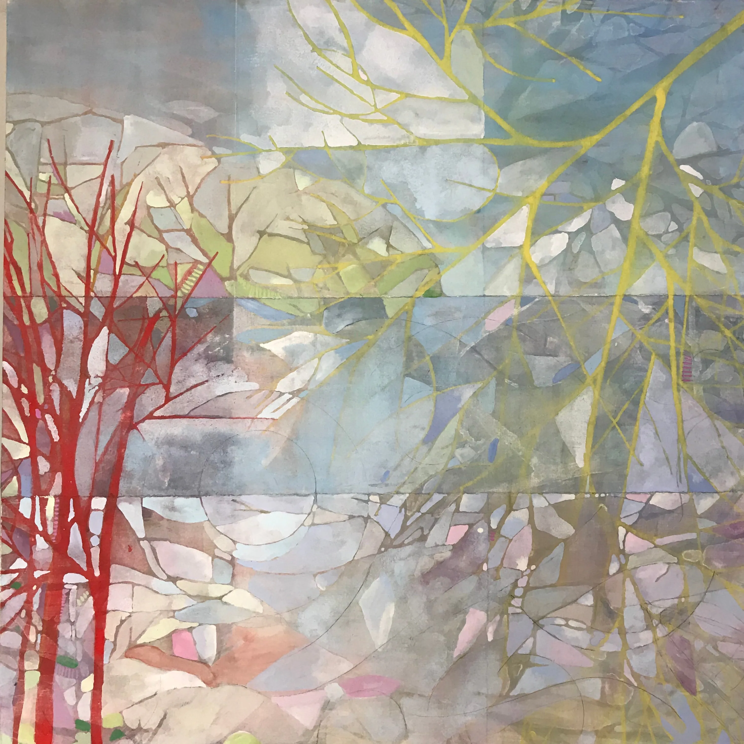 Lifeboat Original Painting by Nancy Tobin - Abstract Mixed Media