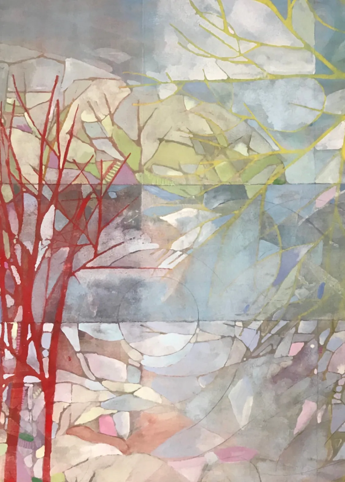 Lifeboat Original Painting by Nancy Tobin - Abstract Mixed Media