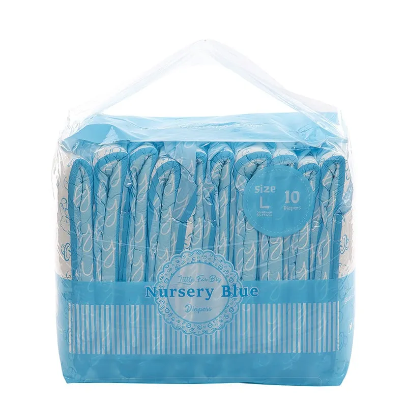 LittleForBig - Nursery Blue Printed Adult Brief Diapers