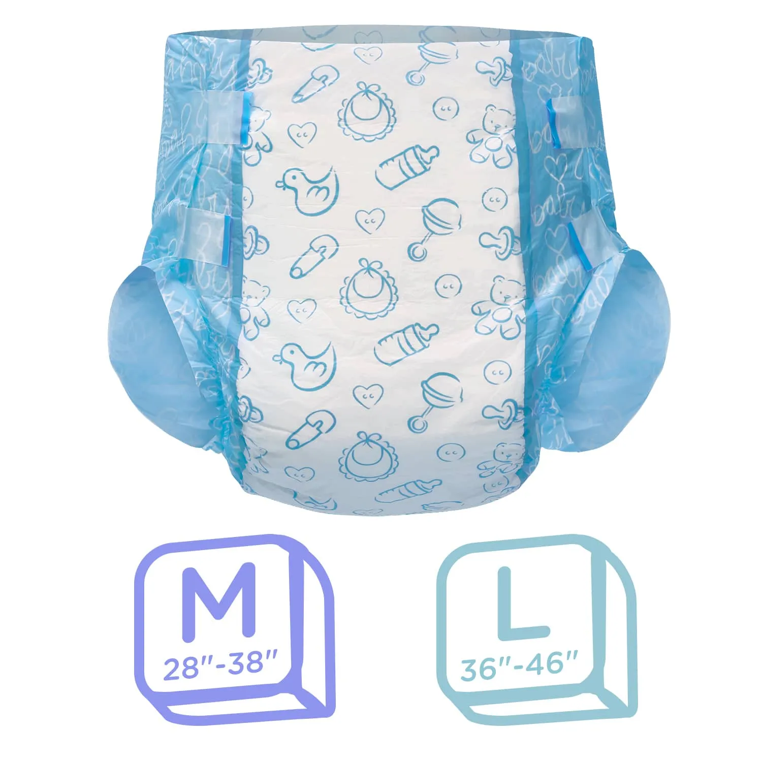 LittleForBig - Nursery Blue Printed Adult Brief Diapers