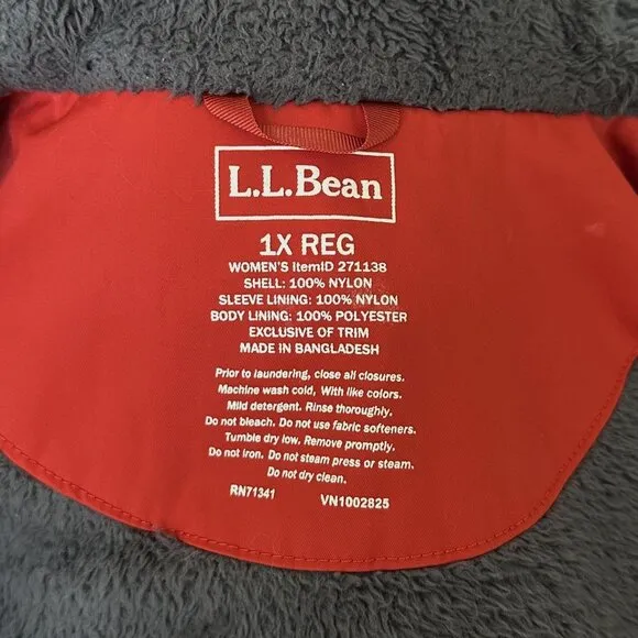 LL Bean Winter Warmer Jacket, Sherpa Fleece Lined Coat, 1X