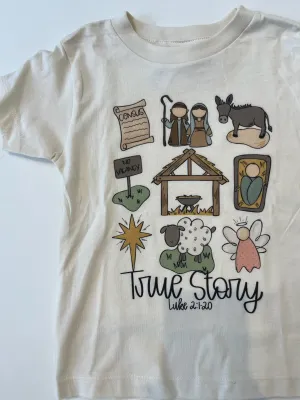 Madi Moosh Kid True Story Christmas Tee Natural