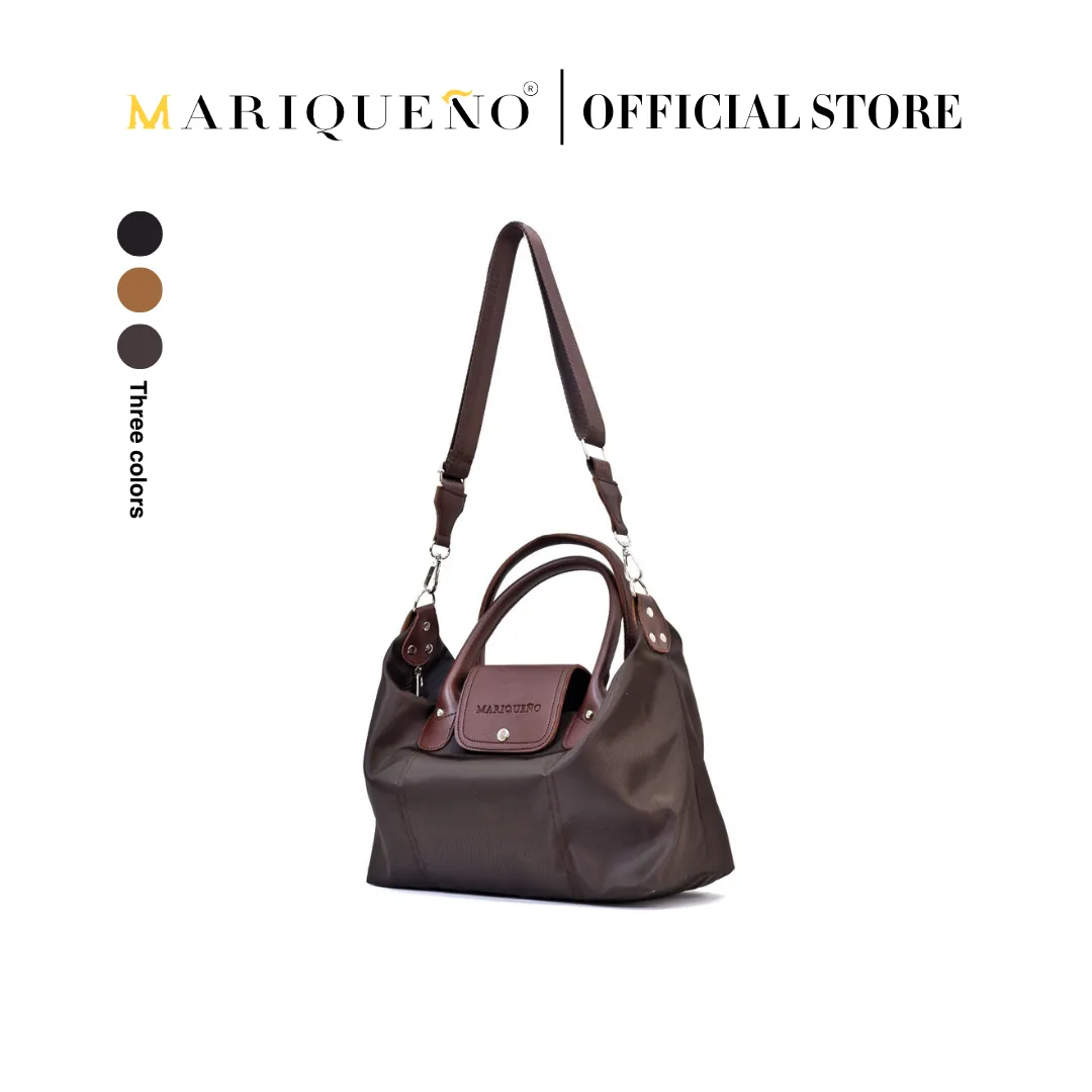 MARTHA Nylon Canvas Tote Bag in Choco Brown