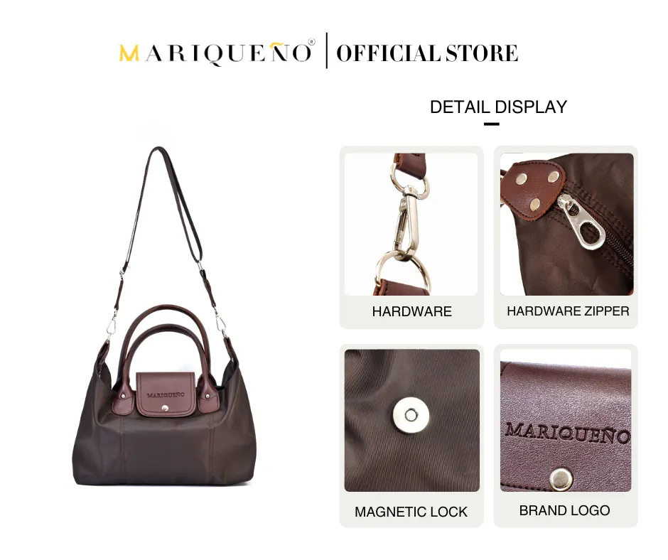 MARTHA Nylon Canvas Tote Bag in Choco Brown