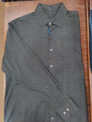 Men's Bugatchi | James Spread Collar OoohCotton Shirt | Black
