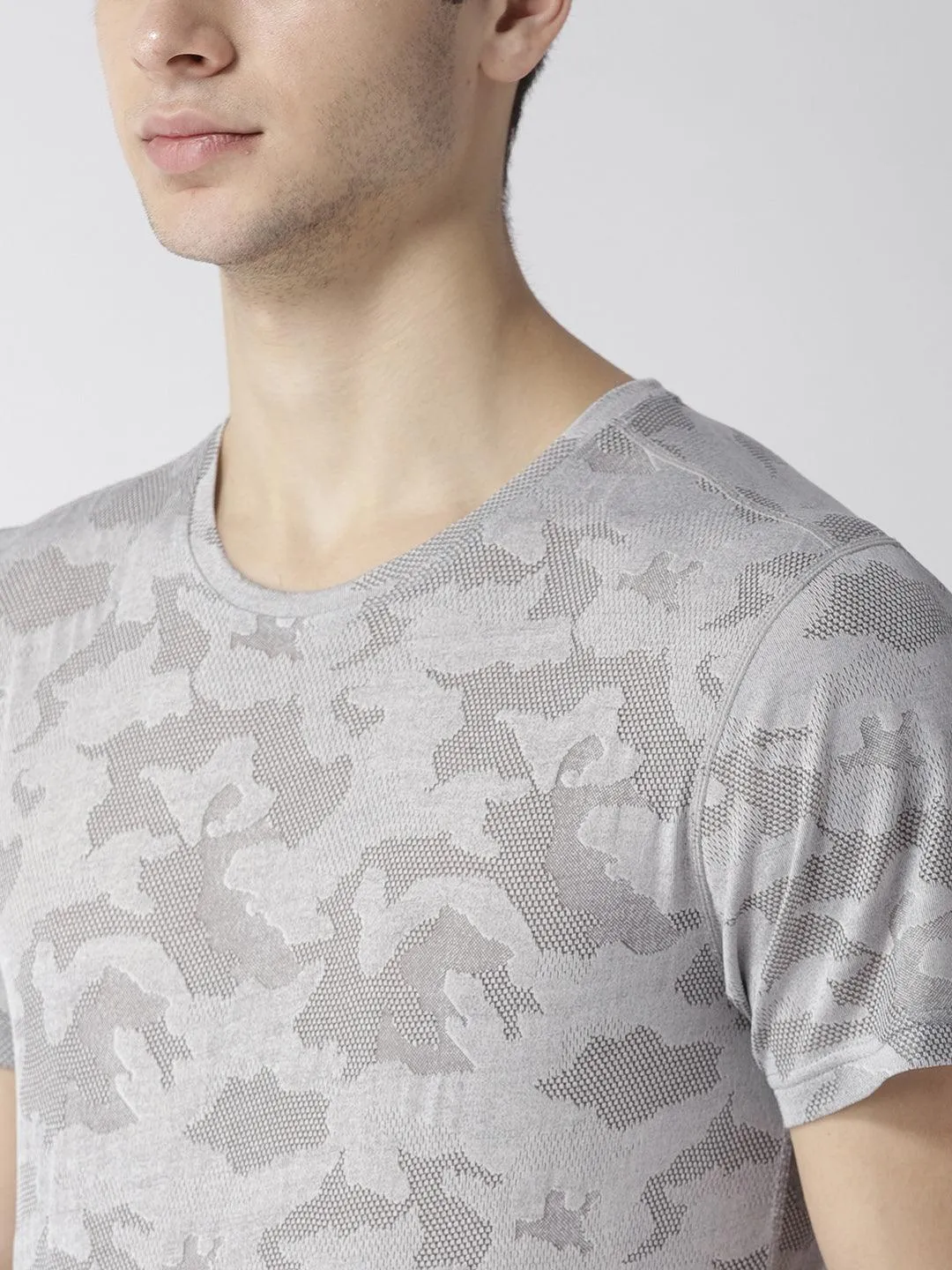 Men's Camouflage Pattern Grey T-shirt