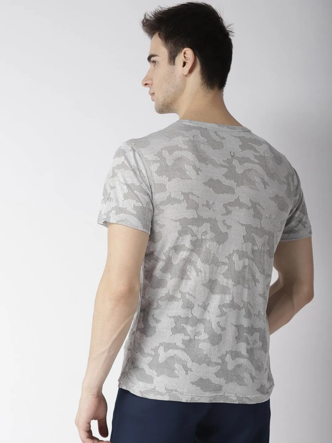 Men's Camouflage Pattern Grey T-shirt