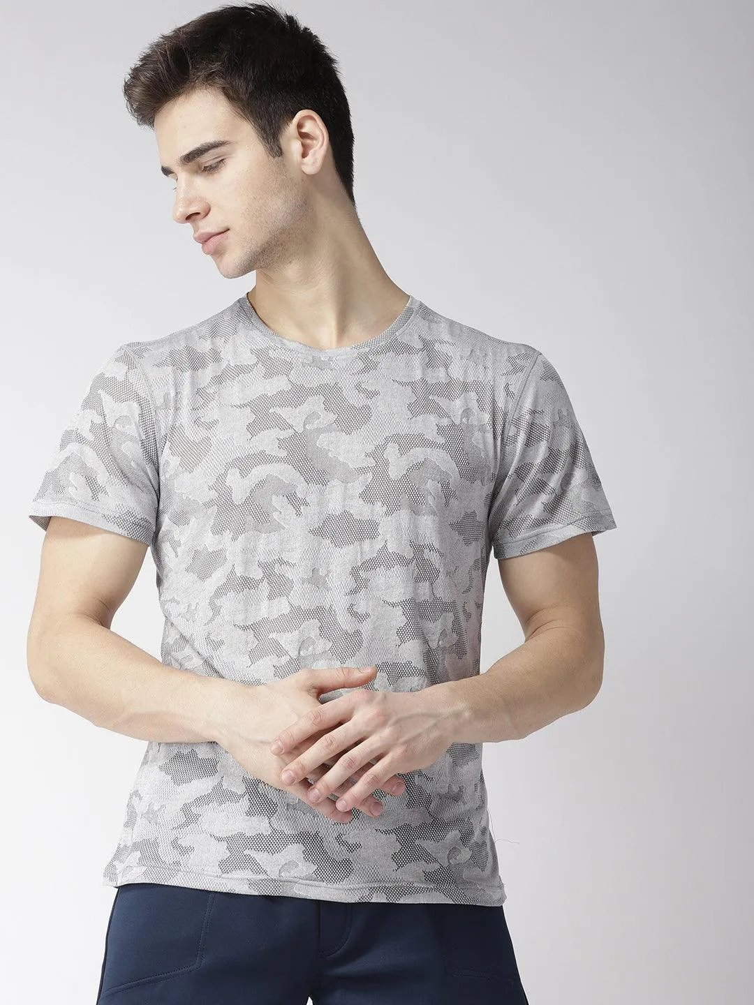 Men's Camouflage Pattern Grey T-shirt