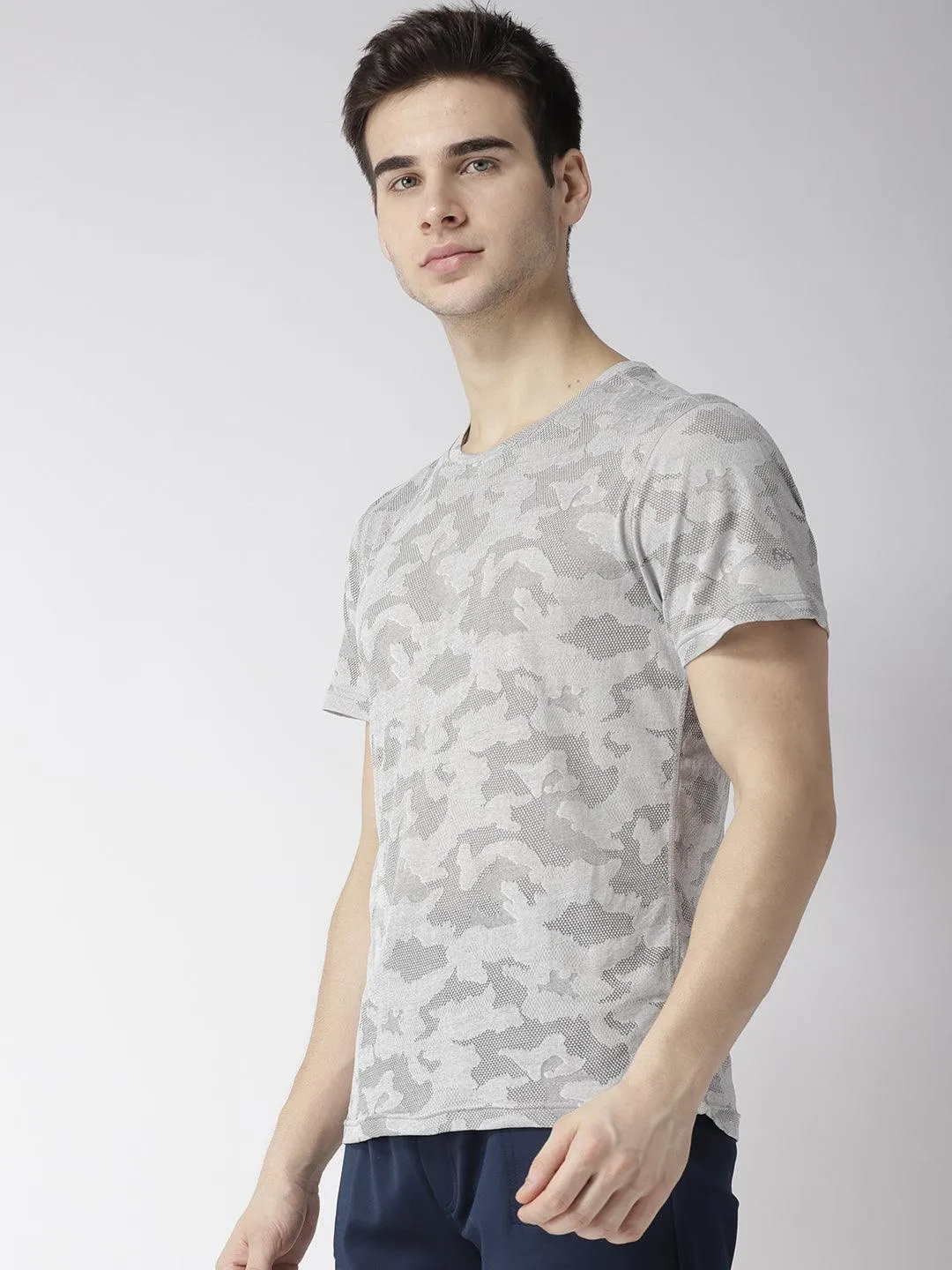 Men's Camouflage Pattern Grey T-shirt