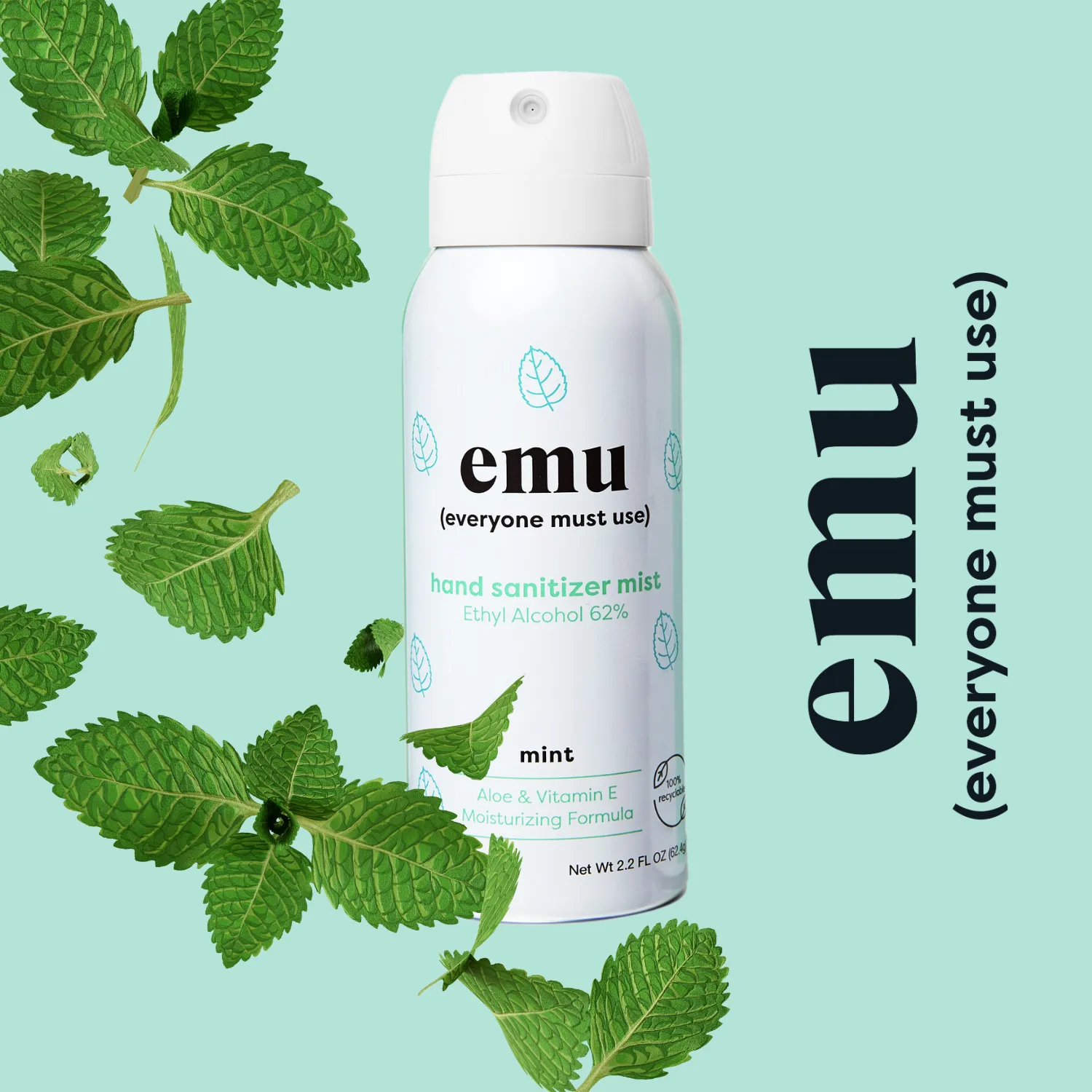 Mint Moisturizing Sanitizer Mist 2.2oz  - 24 Pack (Copy)