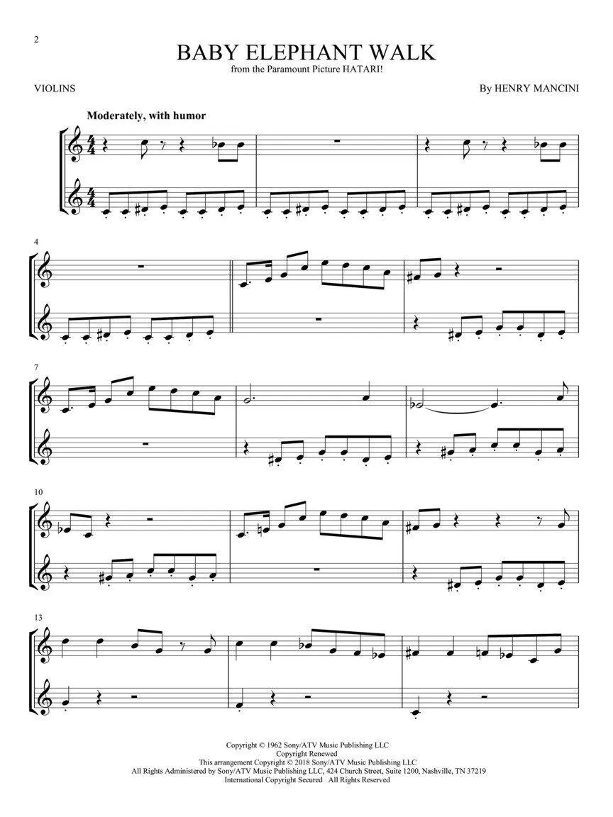 Movie Songs for Two Violins