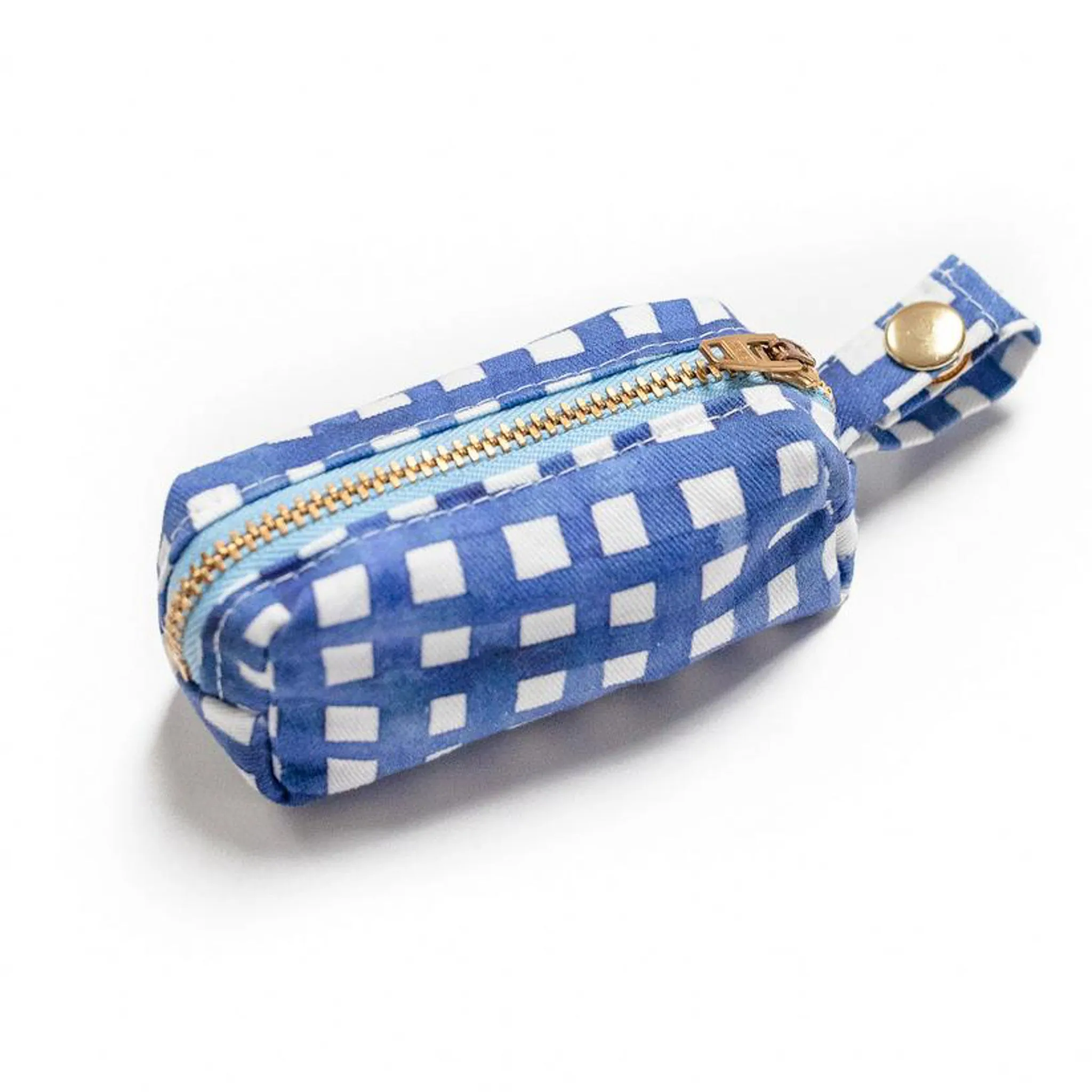 Navy Watercolor Plaid Waste Bag Holder