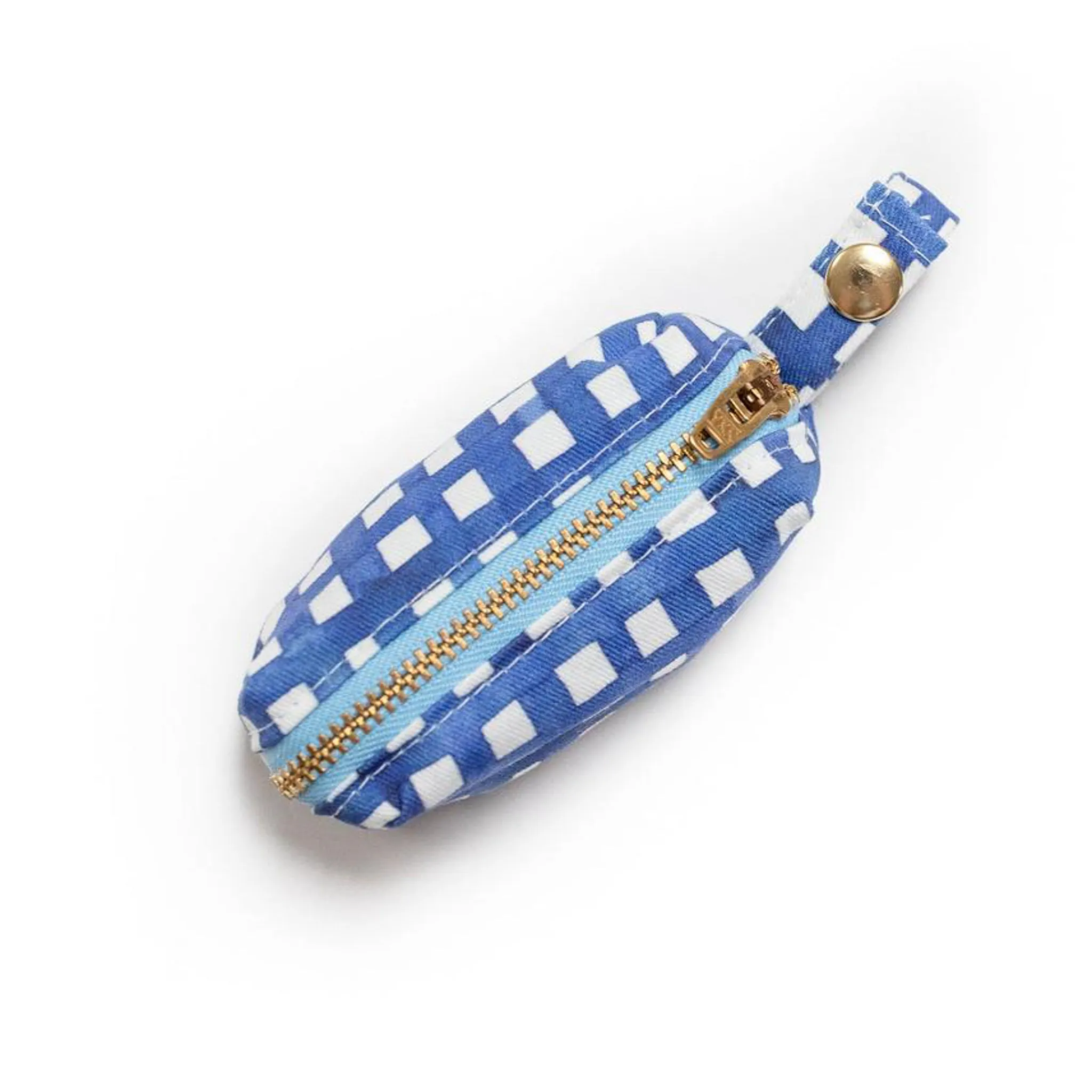 Navy Watercolor Plaid Waste Bag Holder