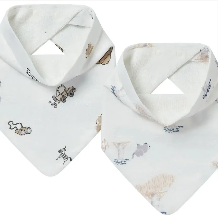 Nest Designs Bamboo & Terry Cotton Baby Bandana Bib (2 Pack)