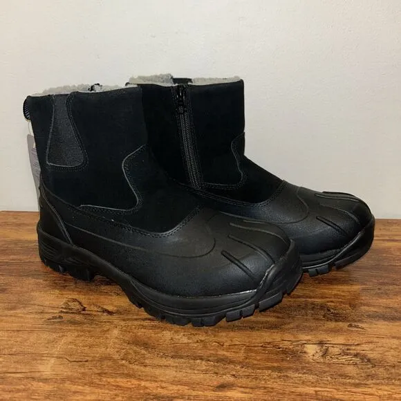 NEW NORTIV 8 Mens Size 8 Slip on Winter Waterproof Rain Boot SNSB232M Black