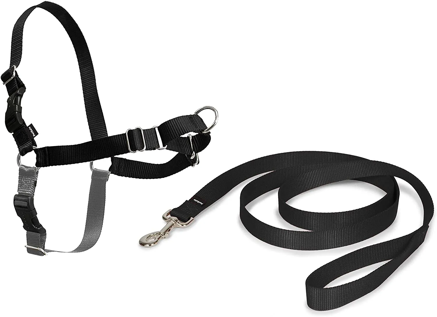 New PetSafe Easy Walk Harness, No Pull Harness for Dogs, Adjustable Harness with Included Matching Lead, Sz M! Black & Tan!