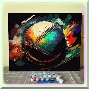 NEW Retails $60, Rustic Rugby Masterpiece Kit - DIY Acrylic Watercolor Painting by Numbers for Adults & Kids | Abstract Art on Canvas | Frameless Home Wall Decor & Perfect Gift 16x20