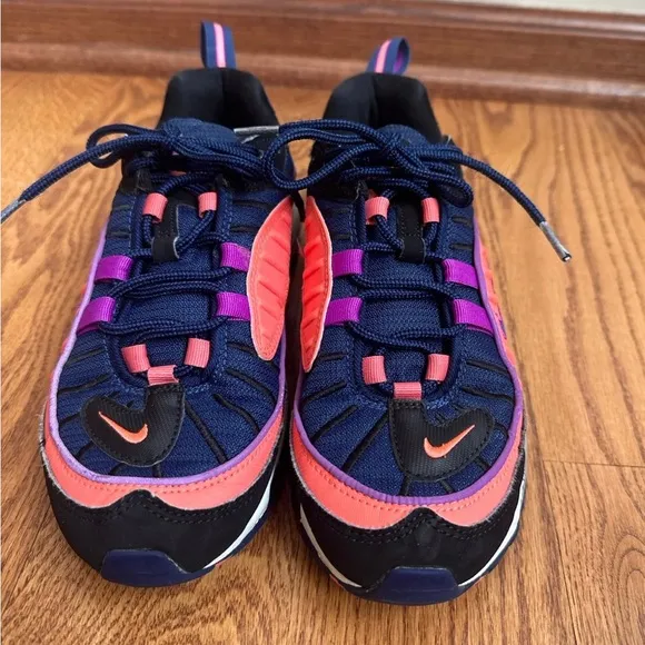 Nike Air Max 98 Shoes Girls Size 5.5Y Blue Ember