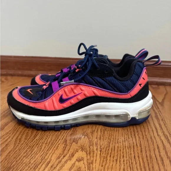 Nike Air Max 98 Shoes Girls Size 5.5Y Blue Ember