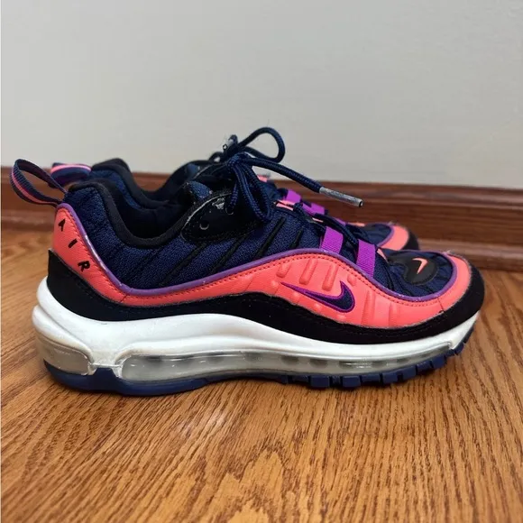 Nike Air Max 98 Shoes Girls Size 5.5Y Blue Ember