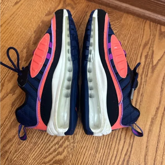 Nike Air Max 98 Shoes Girls Size 5.5Y Blue Ember