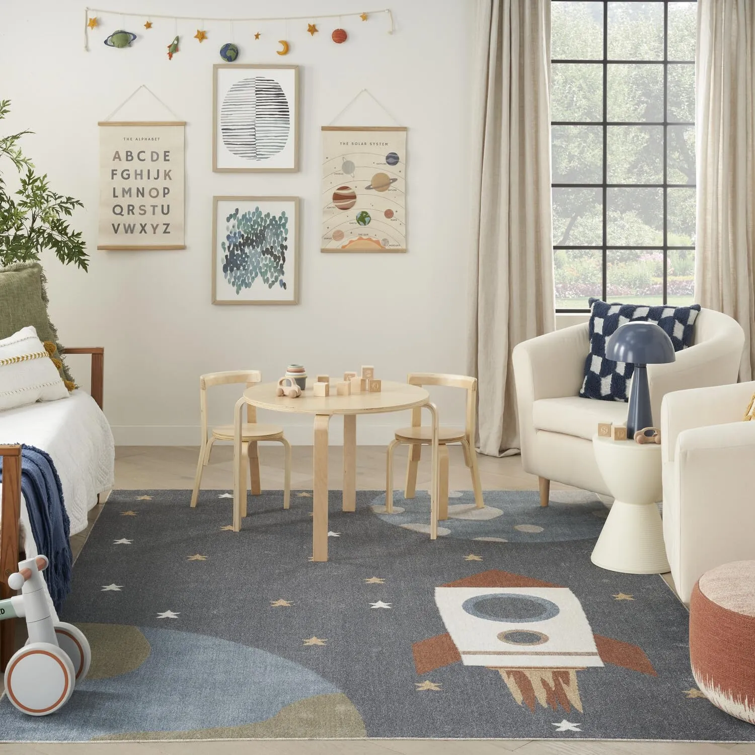 Nourison Astra Machine Washable Graphic Kids