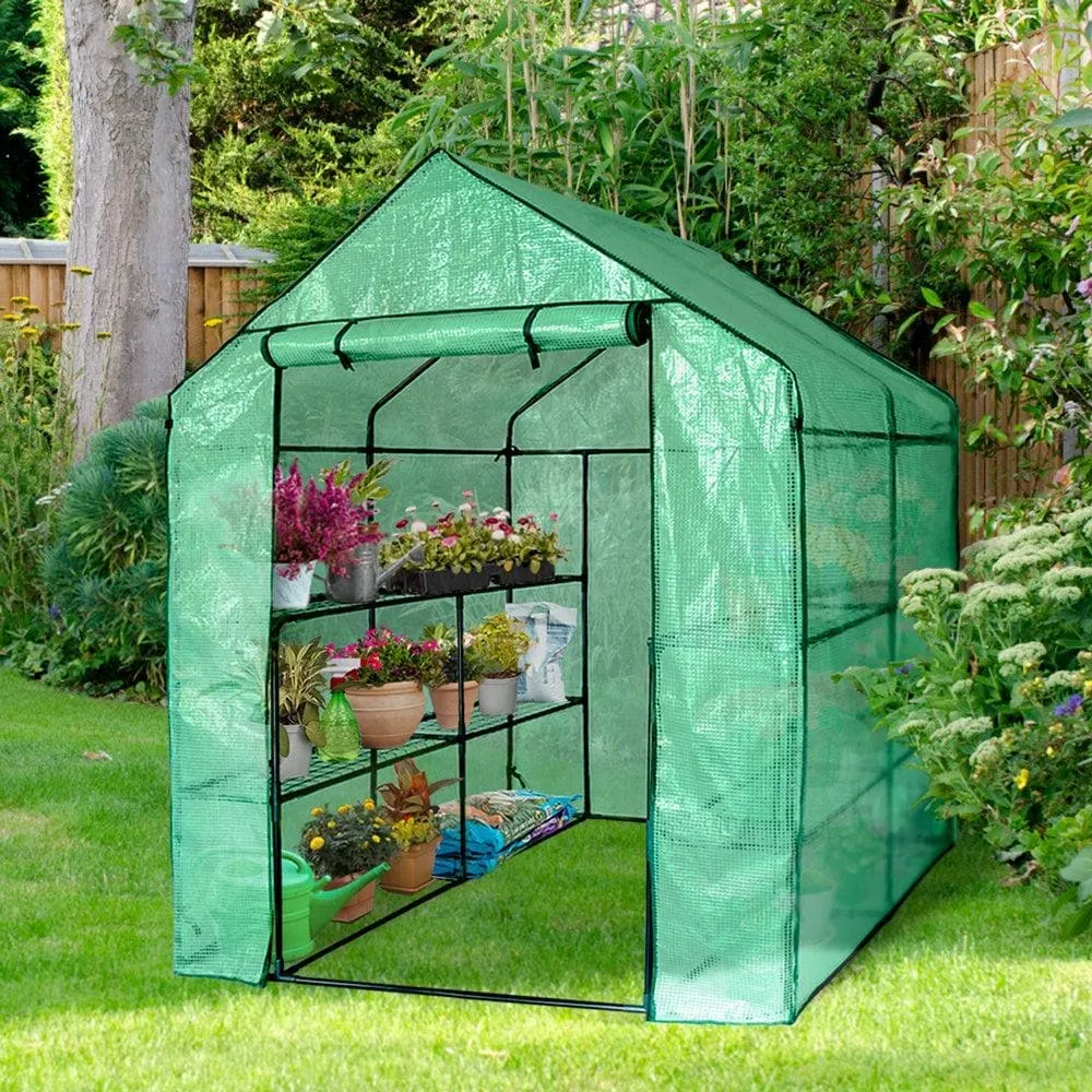 Outdoor Greenhouse Tent| 2-Tier Small Walk In Greenhouse For Garden