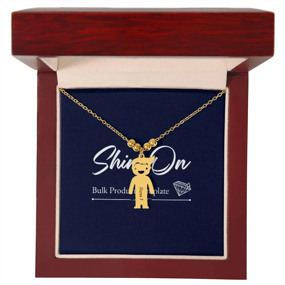 Personalized Engraved Name Girl Boy Child Shaped Necklace