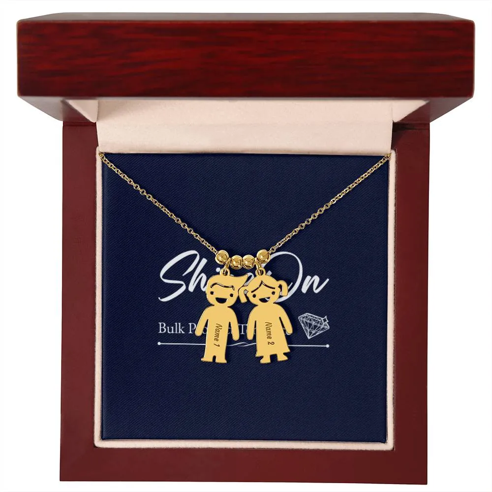 Personalized Engraved Name Girl Boy Child Shaped Necklace