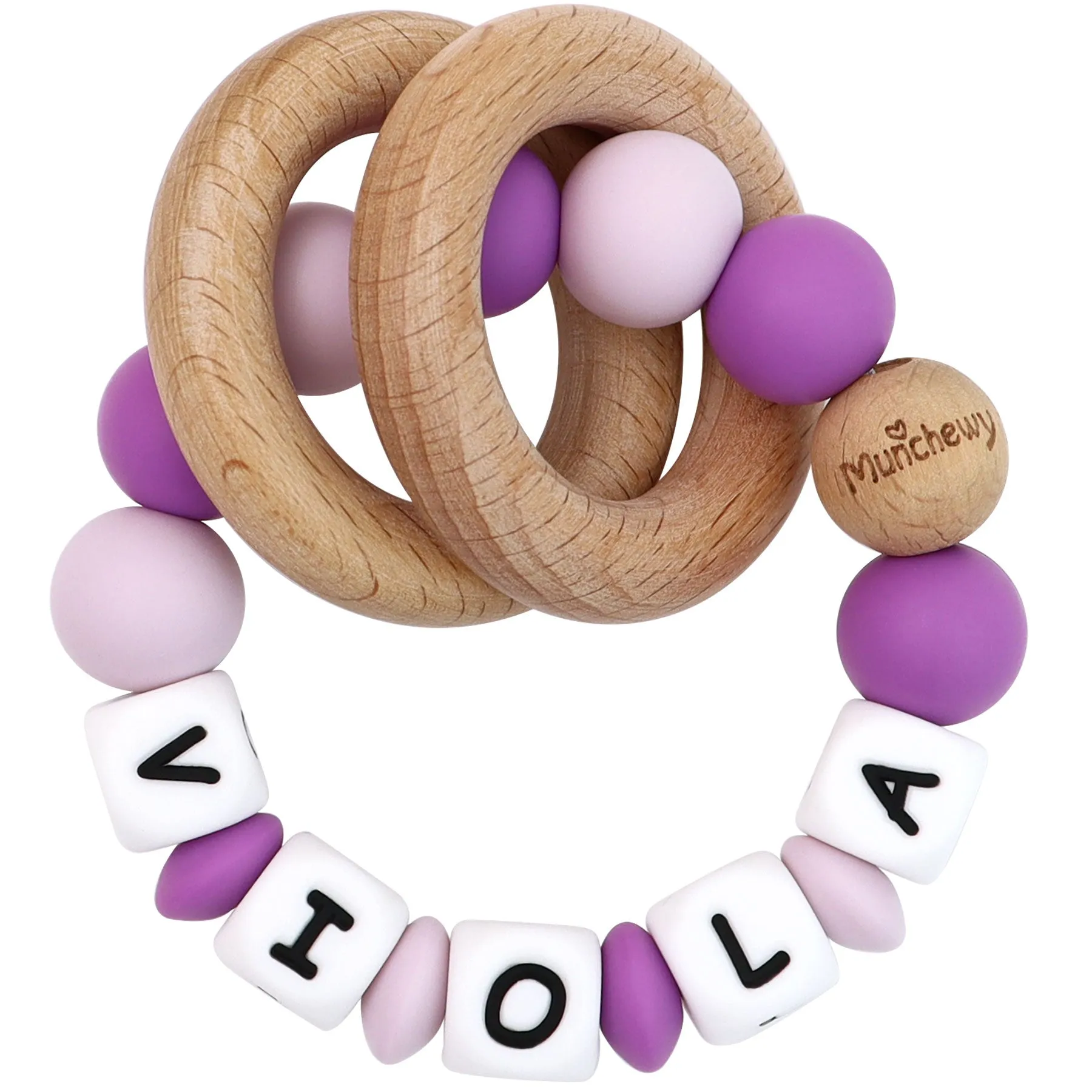 Personalized Teether Ring with Name (Mixed Color)