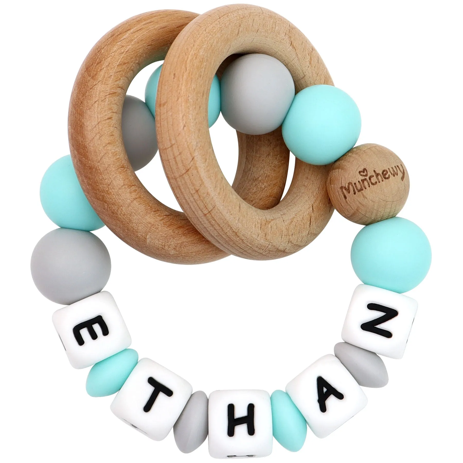 Personalized Teether Ring with Name (Mixed Color)