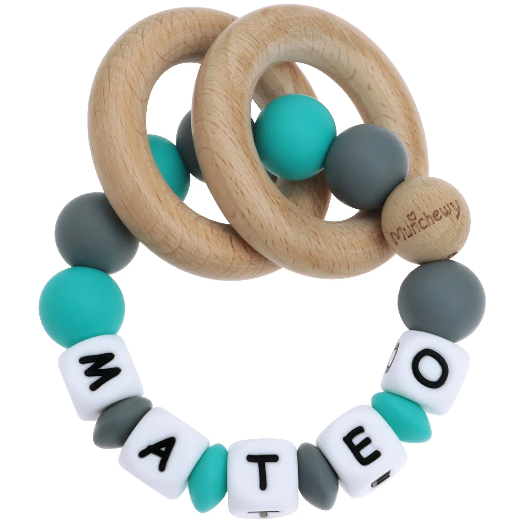 Personalized Teether Ring with Name (Mixed Color)