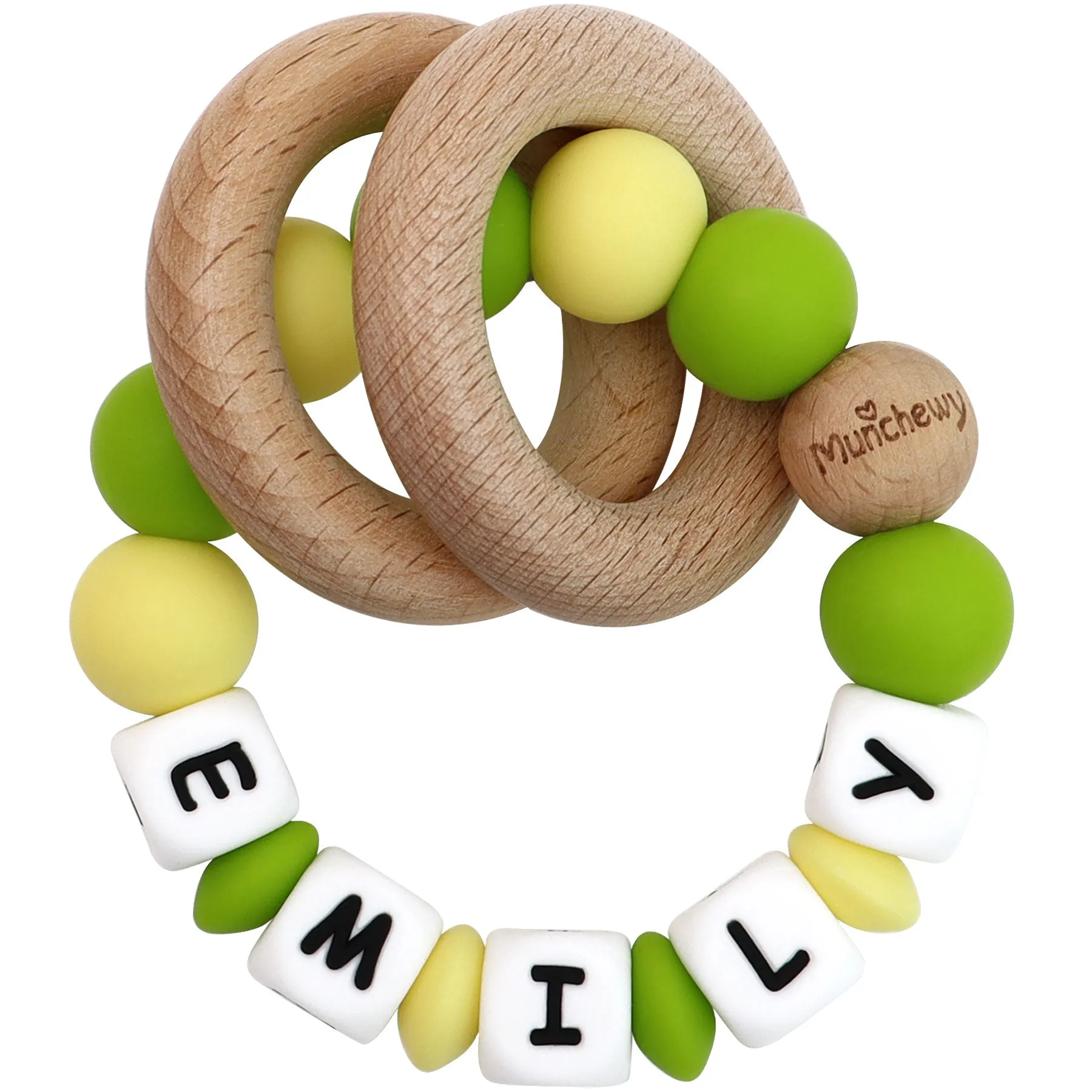 Personalized Teether Ring with Name (Mixed Color)