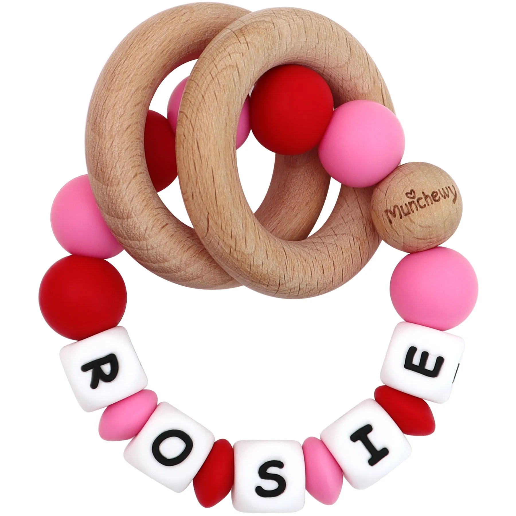 Personalized Teether Ring with Name (Mixed Color)