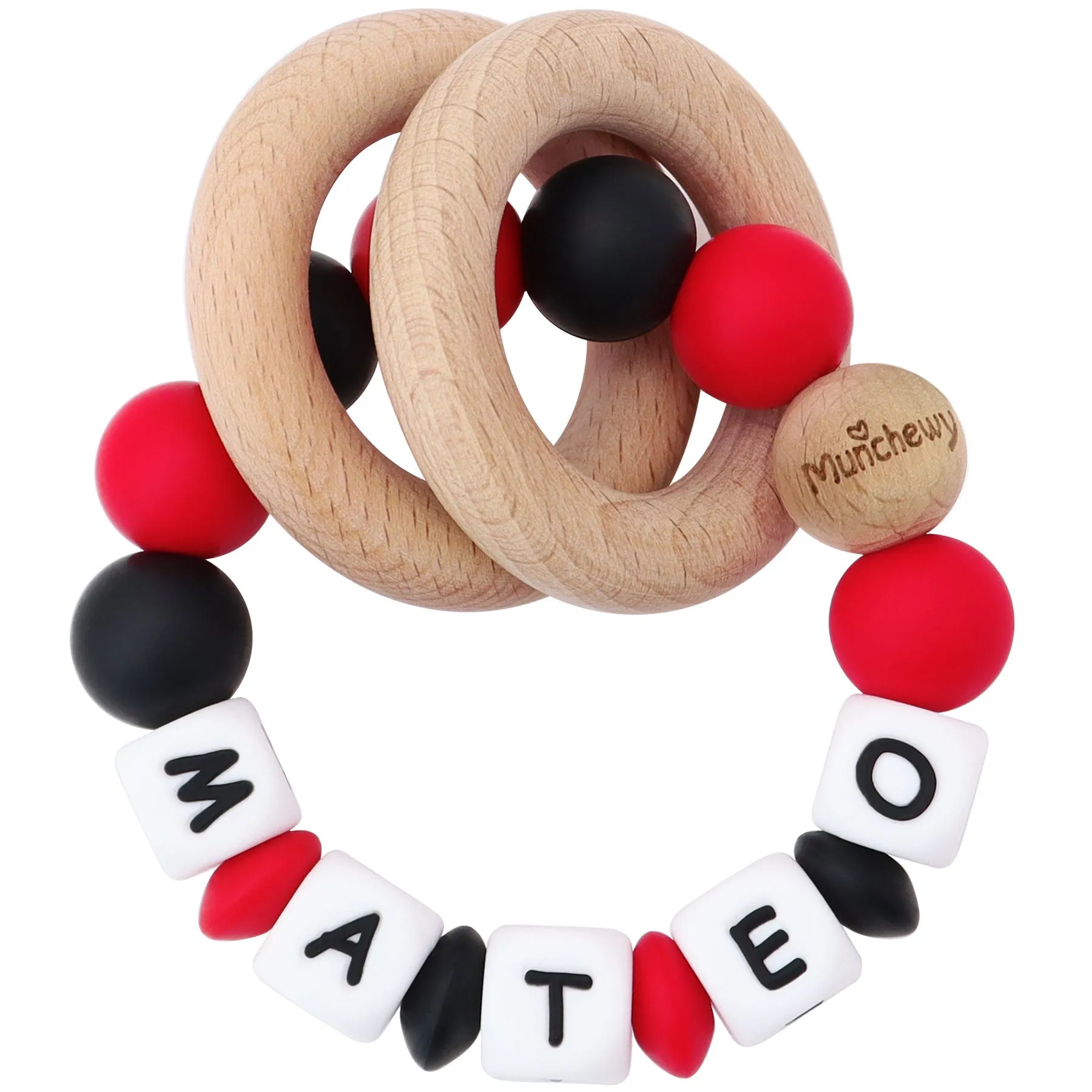 Personalized Teether Ring with Name (Mixed Color)