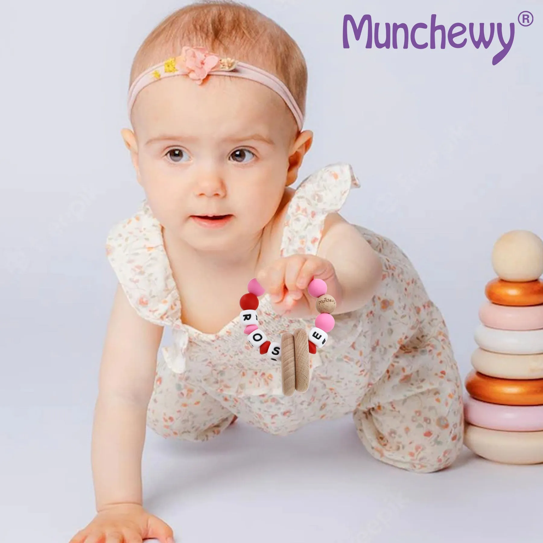 Personalized Teether Ring with Name (Mixed Color)