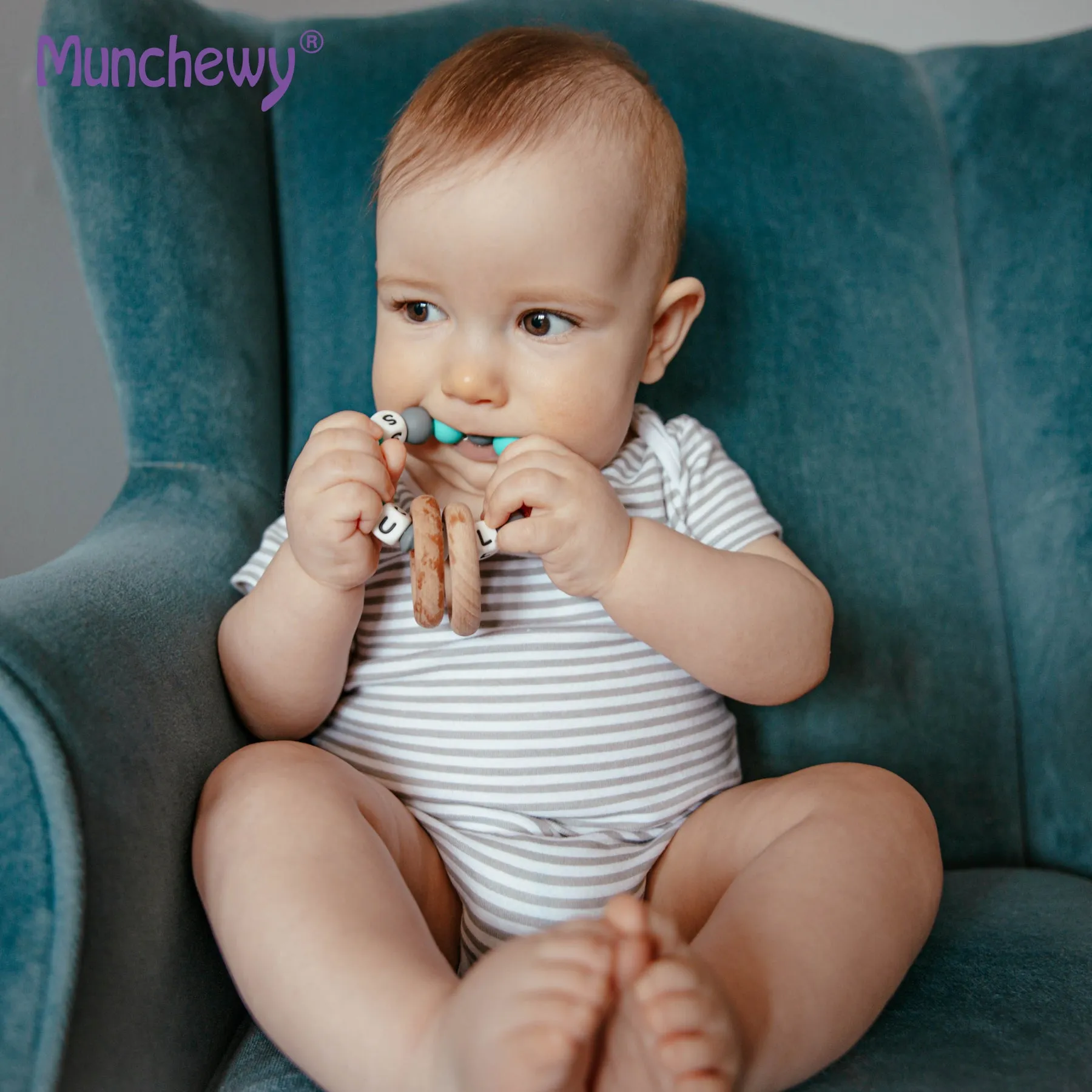 Personalized Teether Ring with Name (Mixed Color)