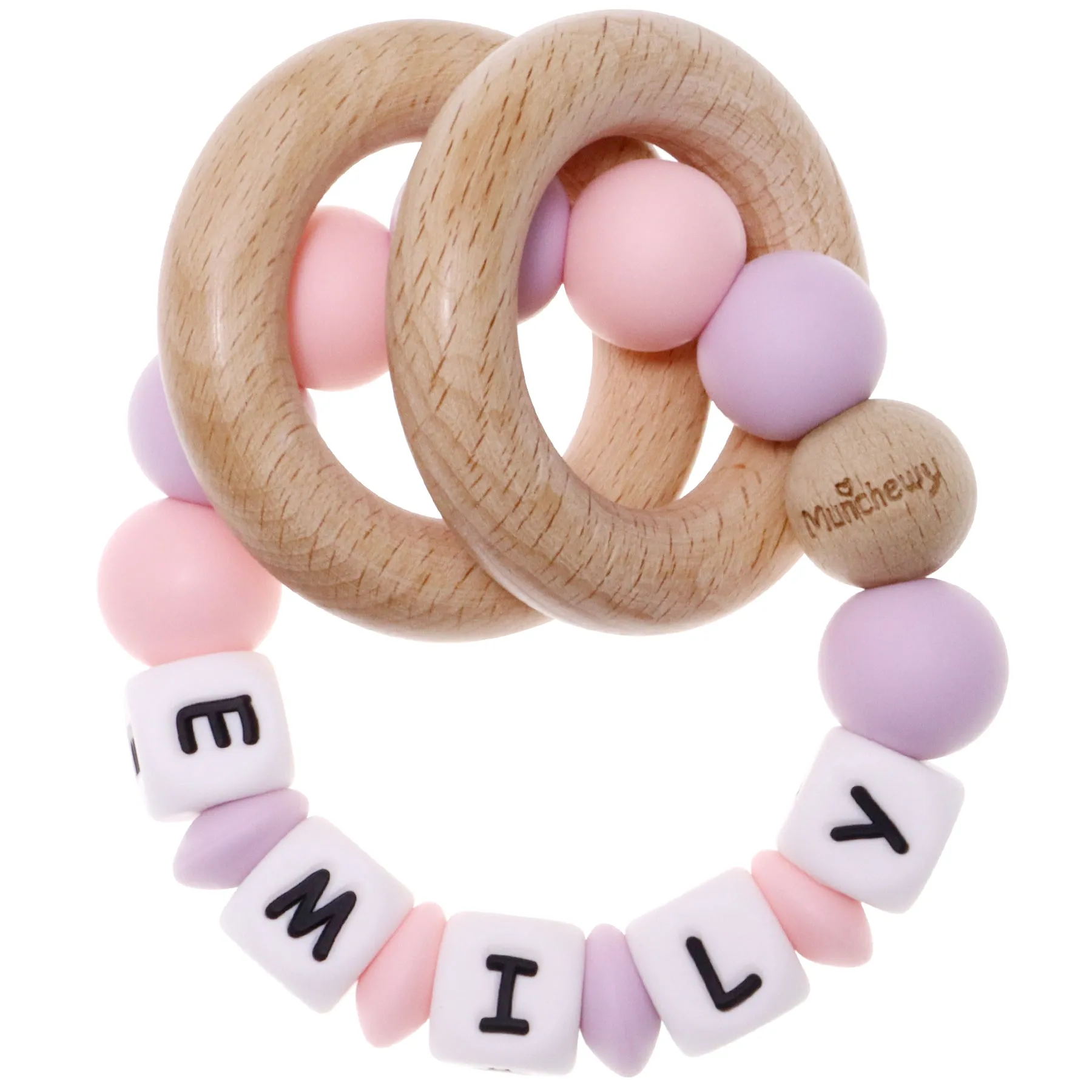 Personalized Teether Ring with Name (Mixed Color)