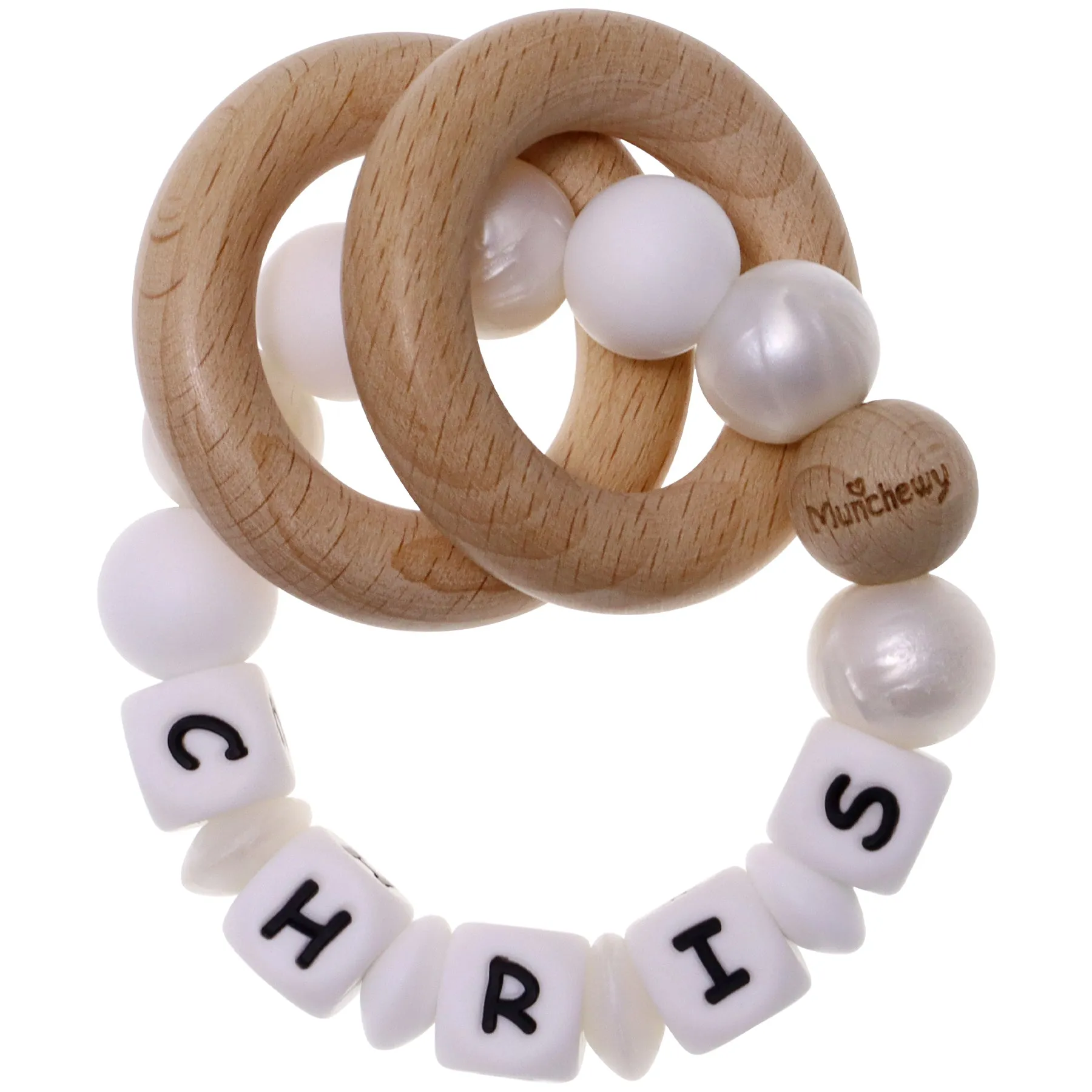 Personalized Teether Ring with Name (Mixed Color)