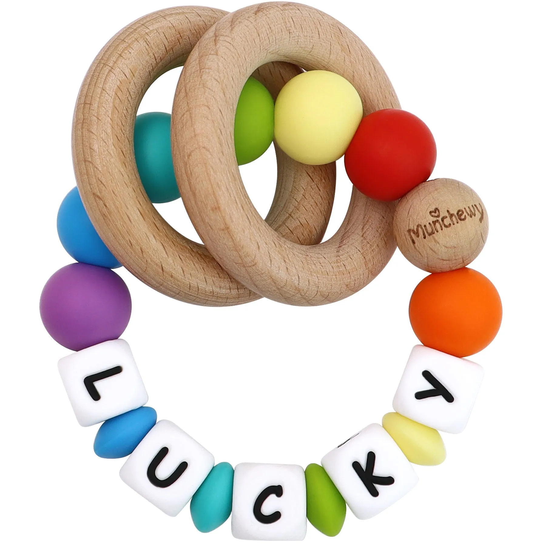 Personalized Teether Ring with Name (Mixed Color)