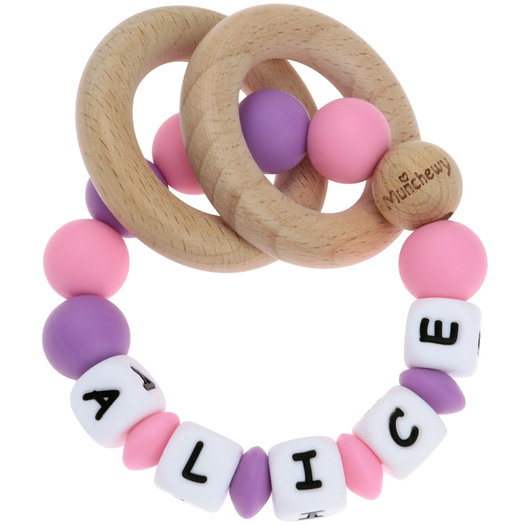 Personalized Teether Ring with Name (Mixed Color)
