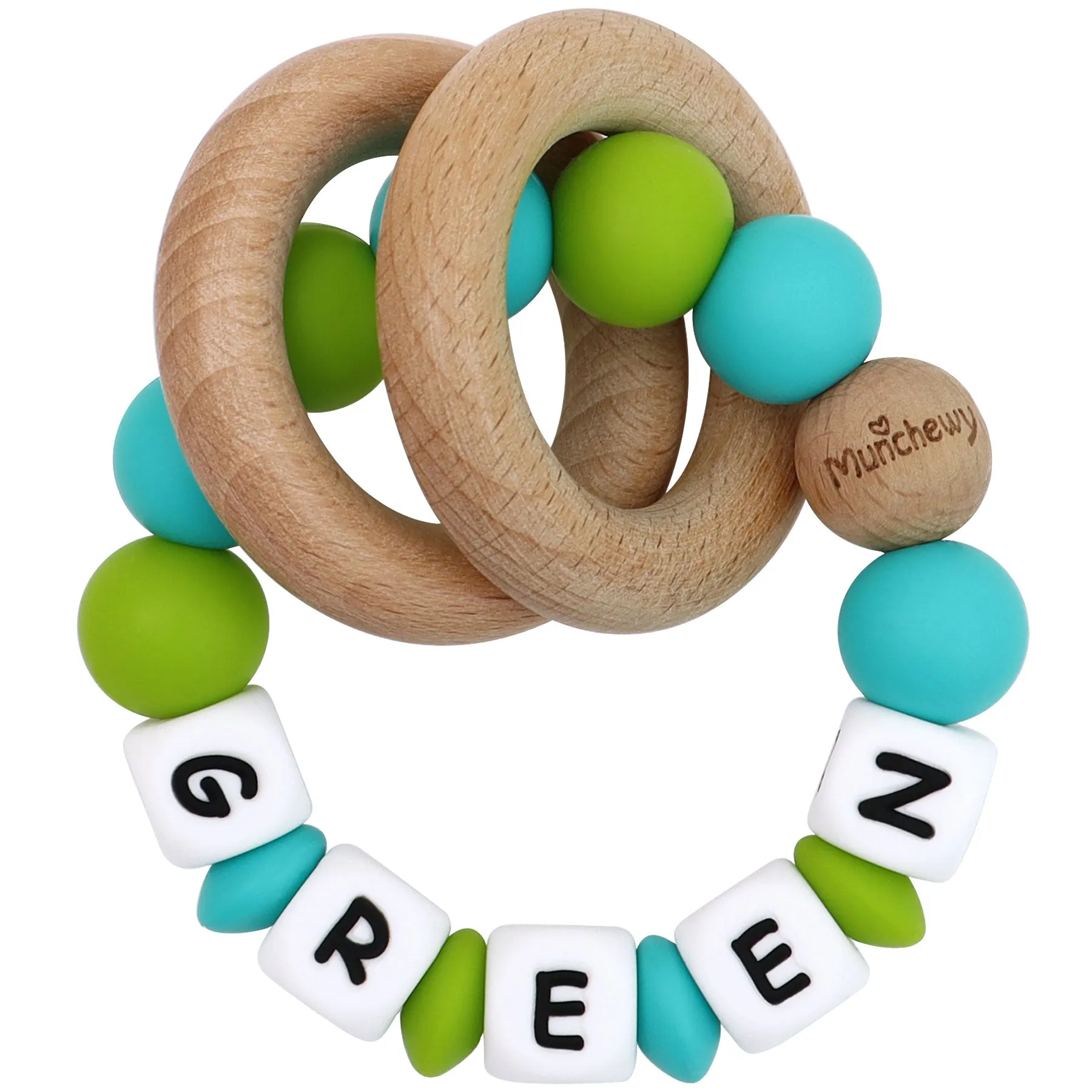 Personalized Teether Ring with Name (Mixed Color)