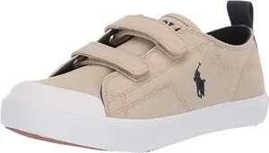 Polo Ralph Lauren Kids Kingsley EZ (Little Kid) Khaki Textured Canvas/Ivory Pony 13.5 Little Kid