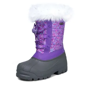 Purple Fur Collar Warm Non-Slip Snow Boots