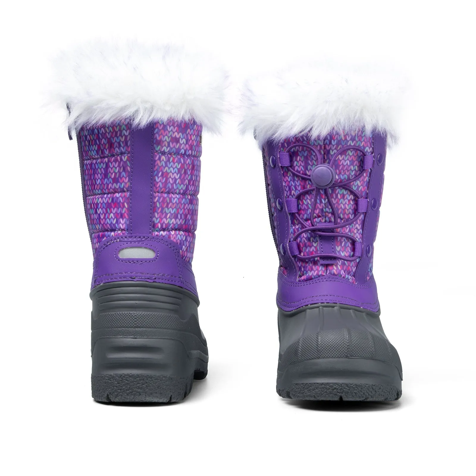 Purple Fur Collar Warm Non-Slip Snow Boots
