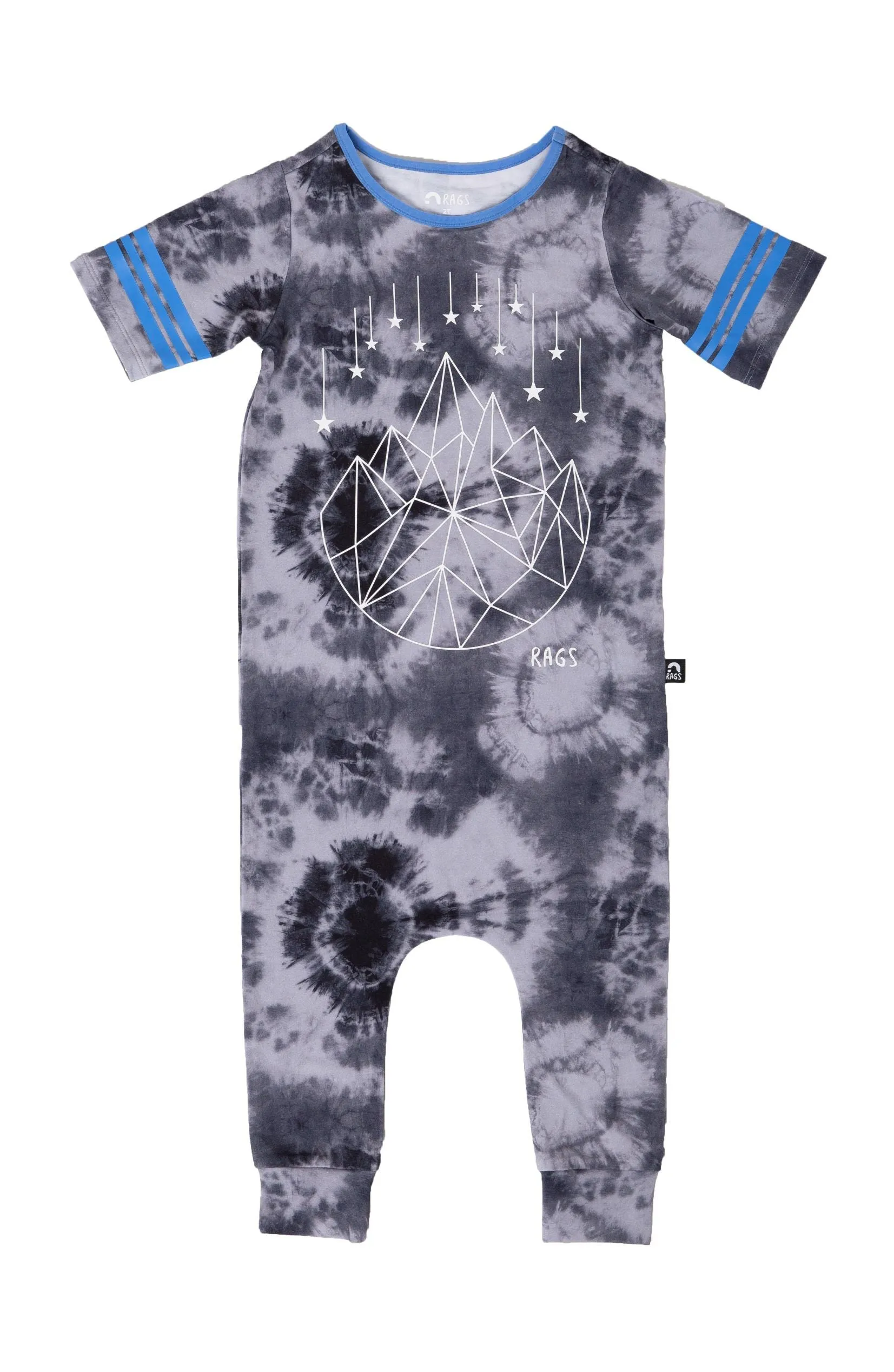 RAGS Retro Short Sleeve Rag Romper - Geo Star - Tie-Dye