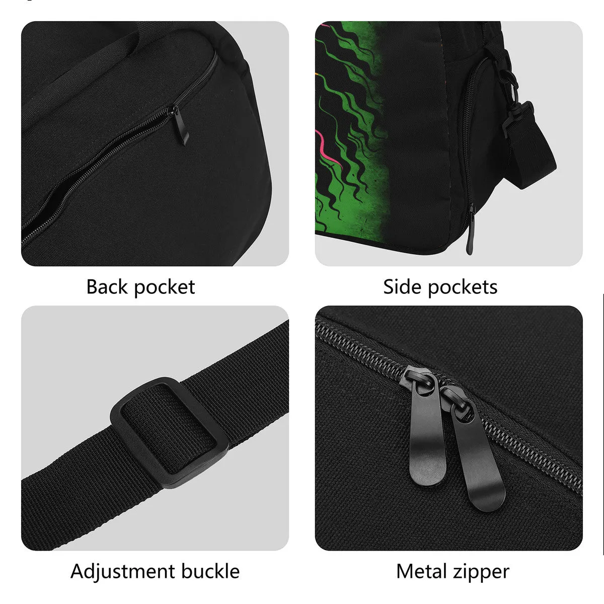 Red, Yellow, Green Traveling Day Bag