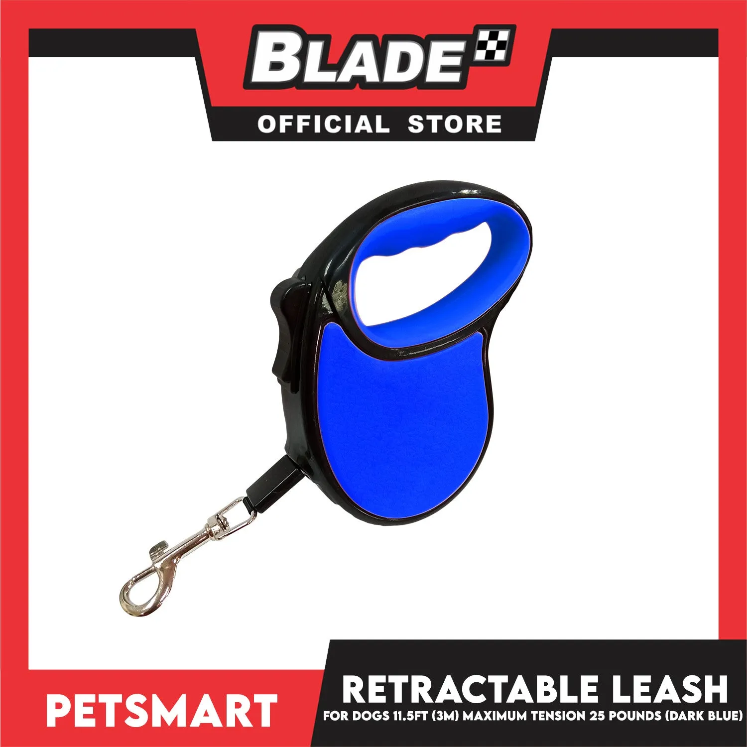 Retractable Leash for Dogs 11.5ft (3M) Maximum Tension 25pounds (Dark Blue)